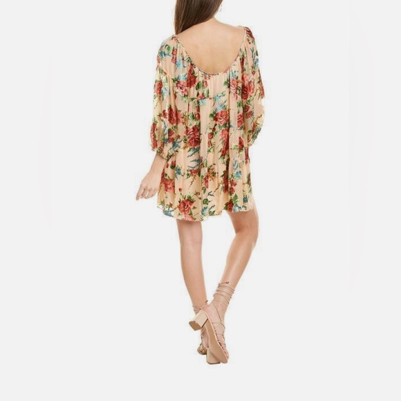 Wore by once $440 Alice + Olivia Rowen Tiered Mini Dress Tunic Floral - Picture 2 of 2